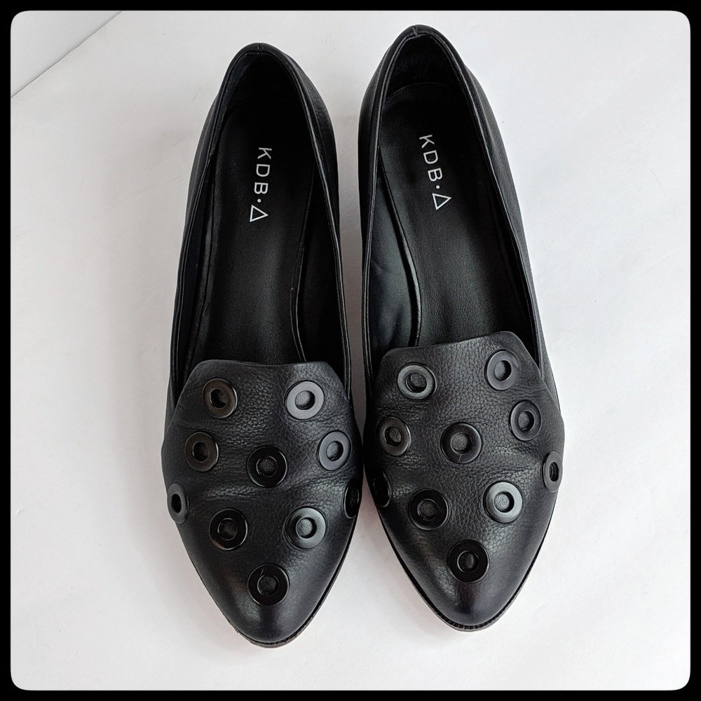 Kelsi Dagger (Anthropologie) black leather loafers